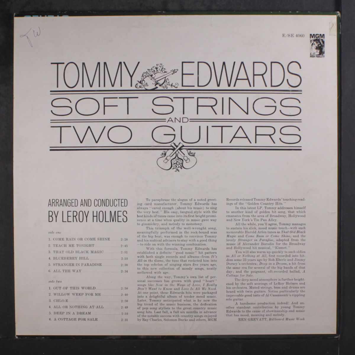soft strings and two guitars by TOMMY EDWARDS