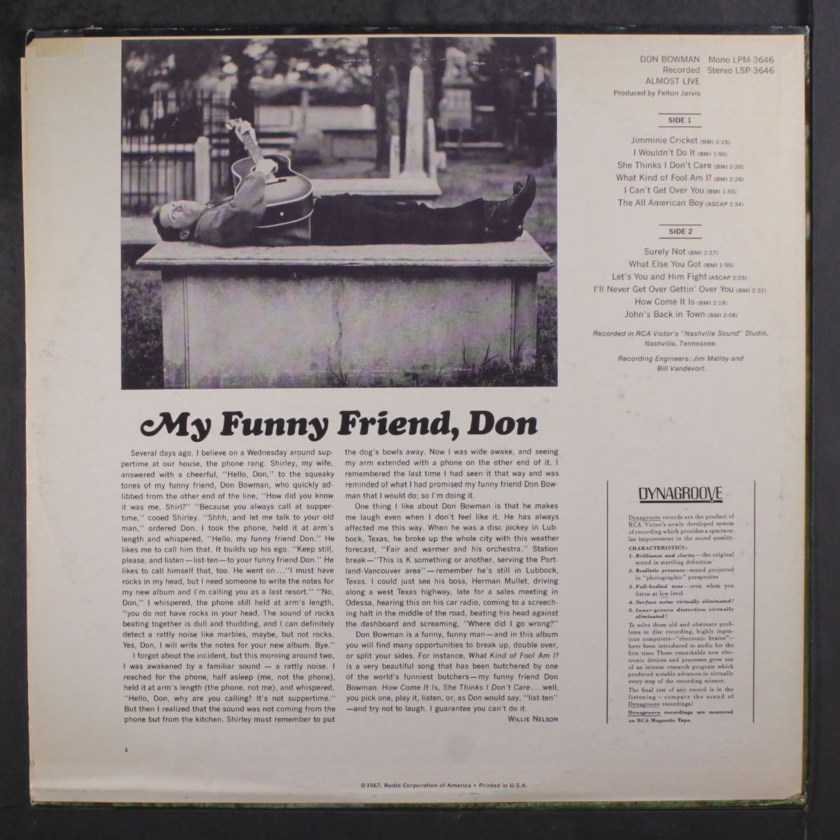 recorded almost live by DON BOWMAN
