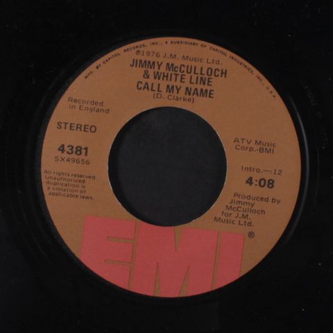 JIMMY MCCULLOCH & WHITE LINE