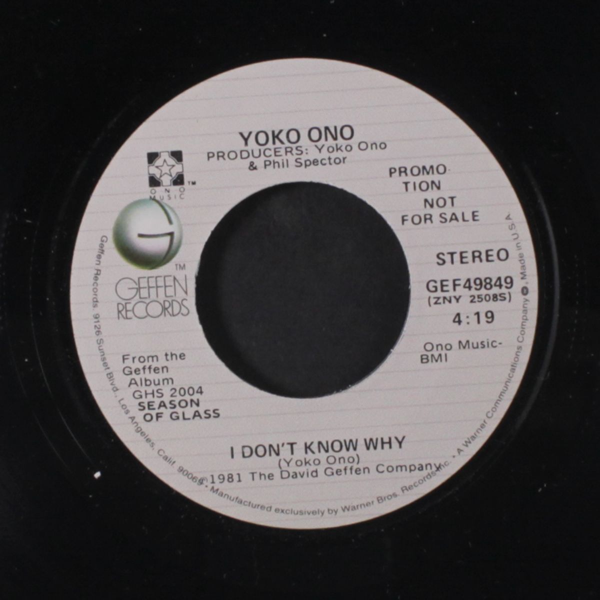 goodbye sadness / i don't know why by YOKO ONO