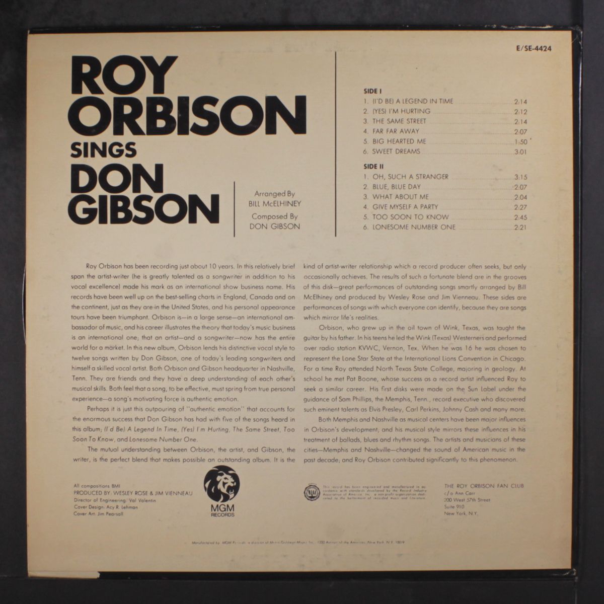 sings don gibson by ROY ORBISON