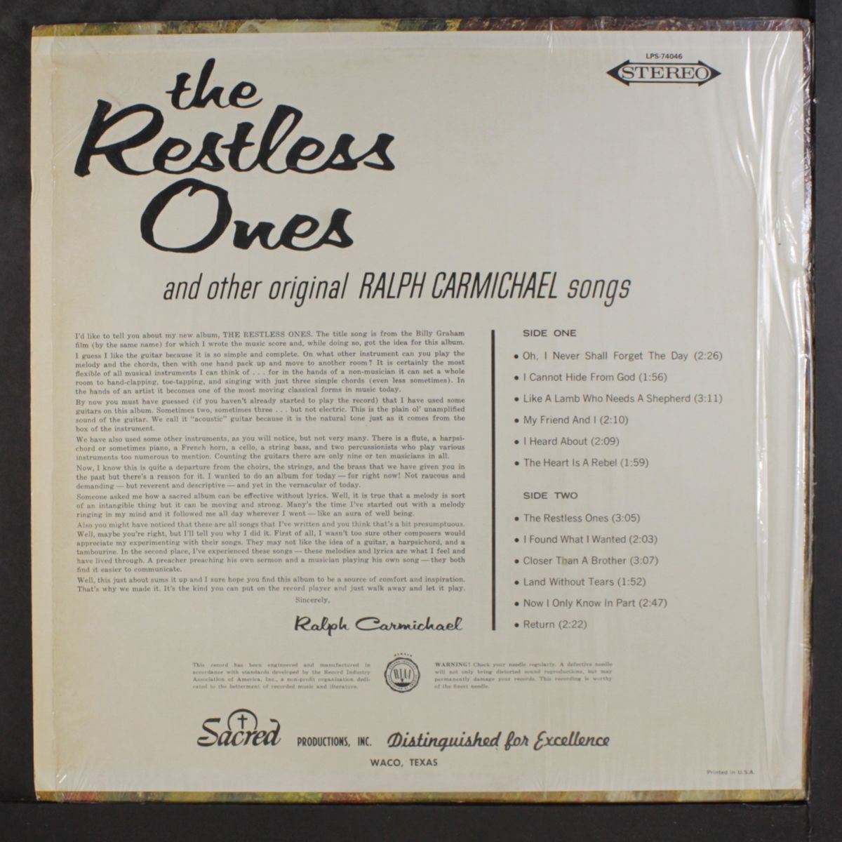 the restless ones by RALPH CARMICHAEL