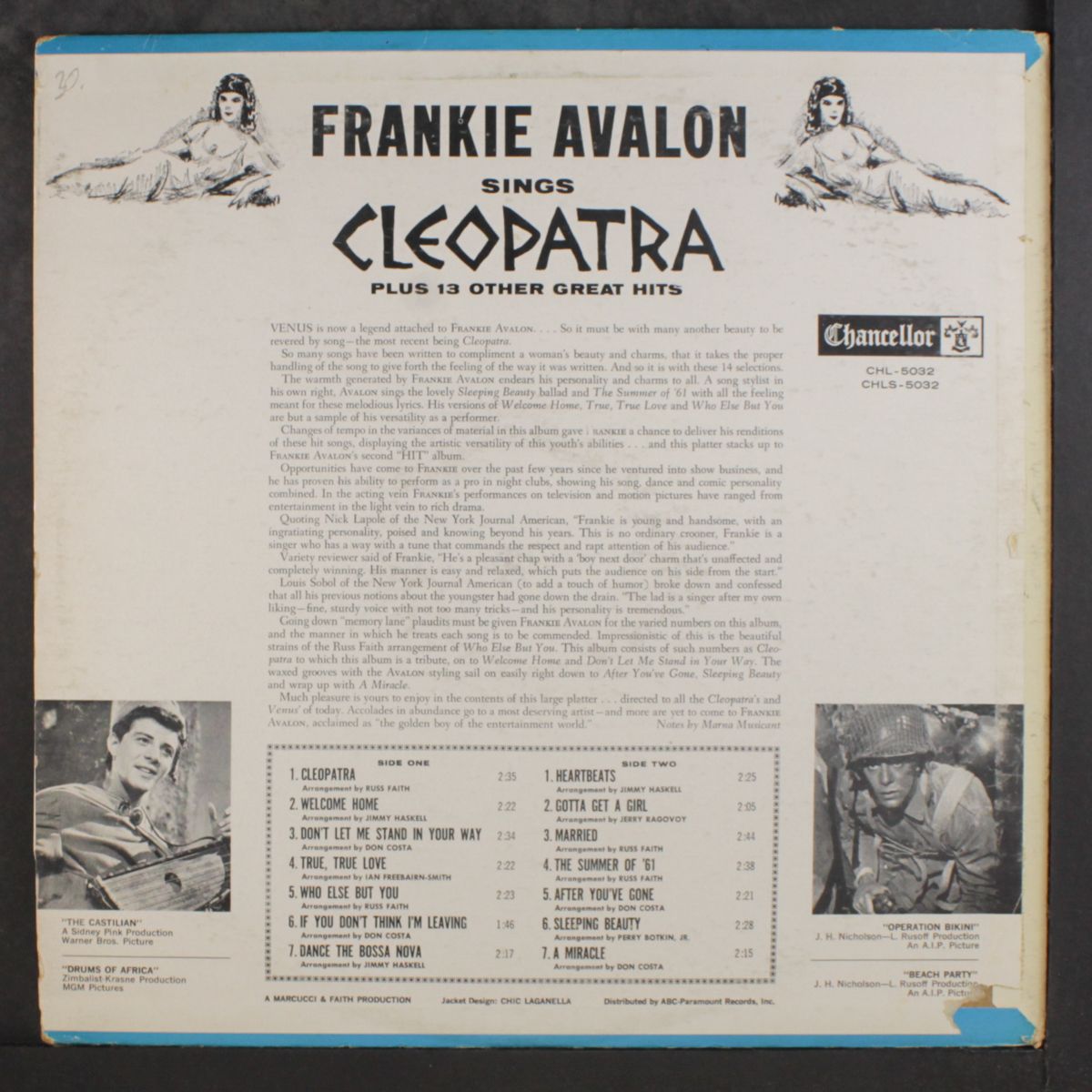 sings cleopatra by FRANKIE AVALON
