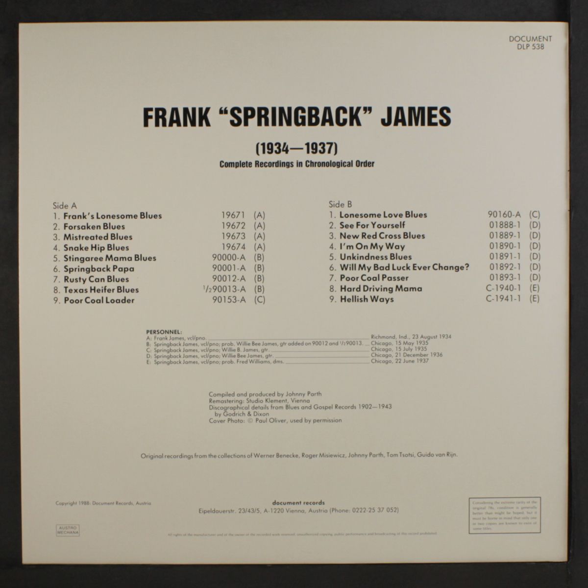 1934-1937 by FRANK 'SPRINGBACK' JAMES