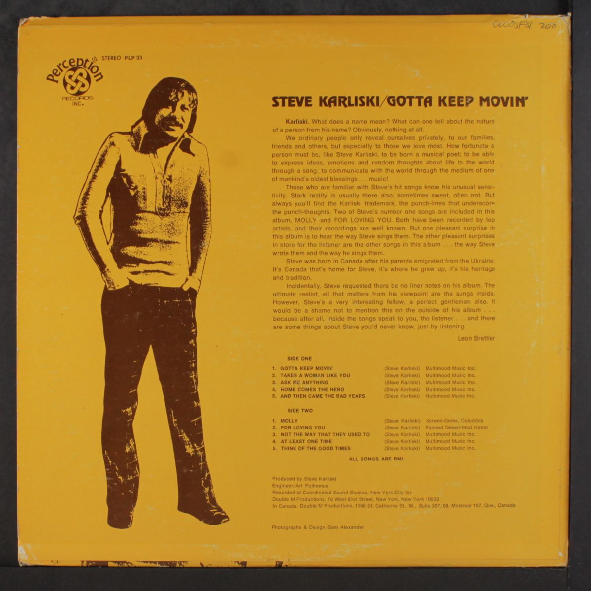 gotta keep movin' by STEVE KARLISKI