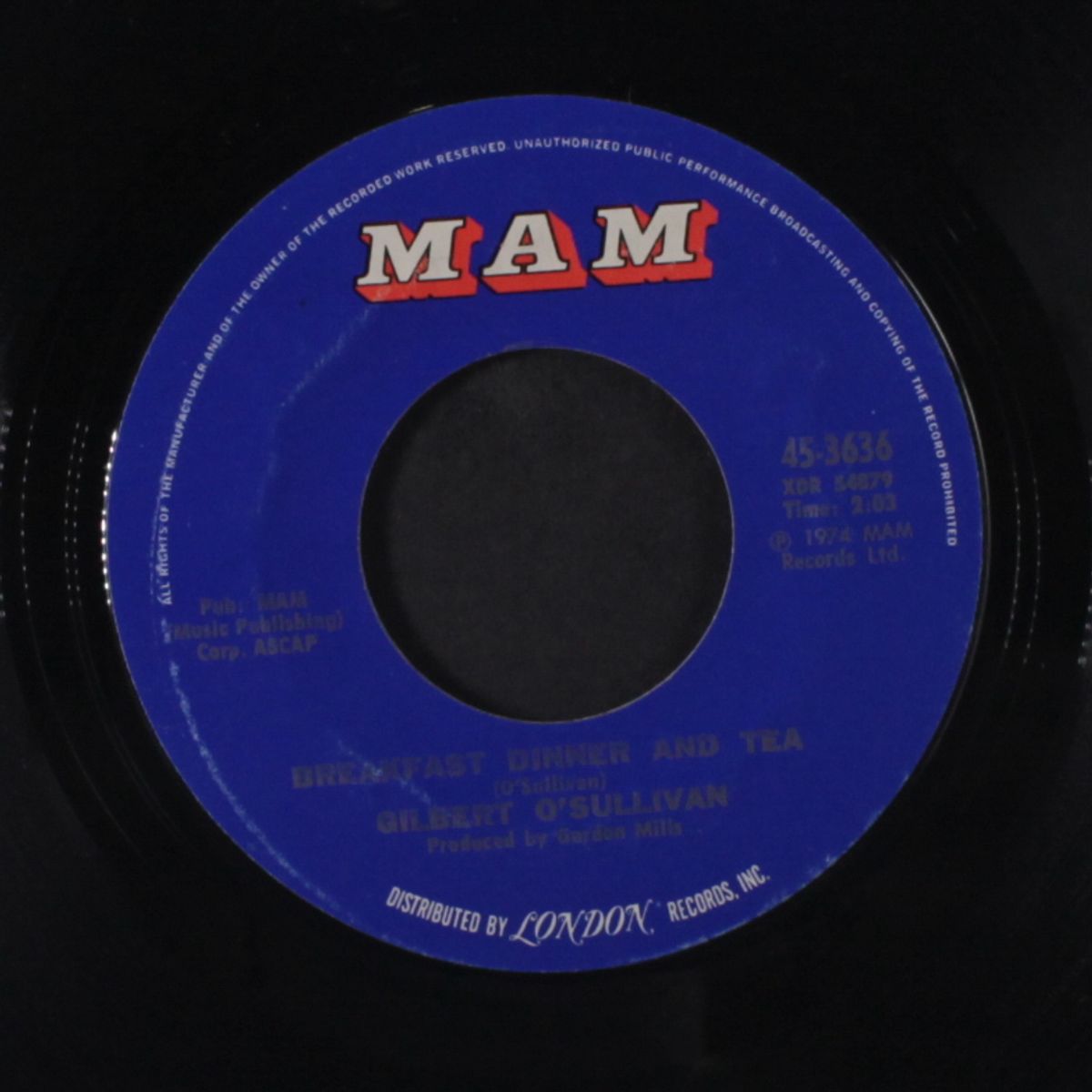 happiness is me and you / breakfast dinner and tea by GILBERT O'SULLIVAN