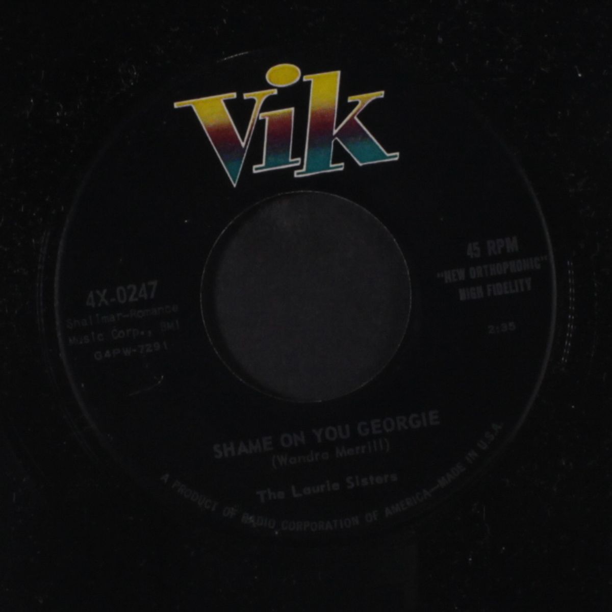 give me one kiss / shame on you george by LAURIE SISTERS