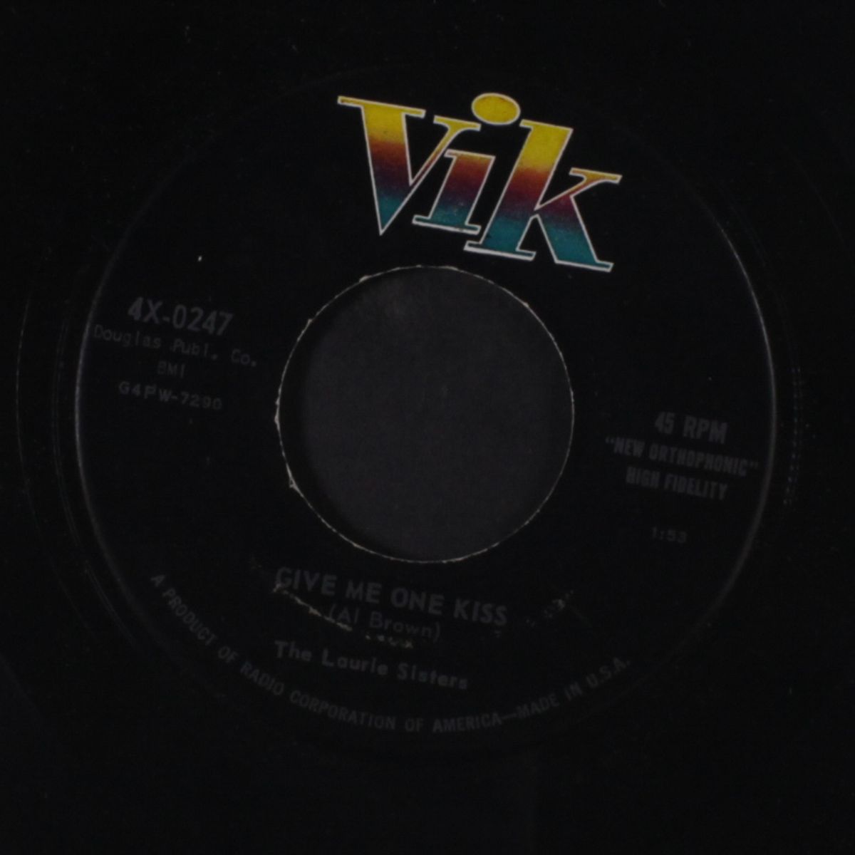give me one kiss / shame on you george by LAURIE SISTERS
