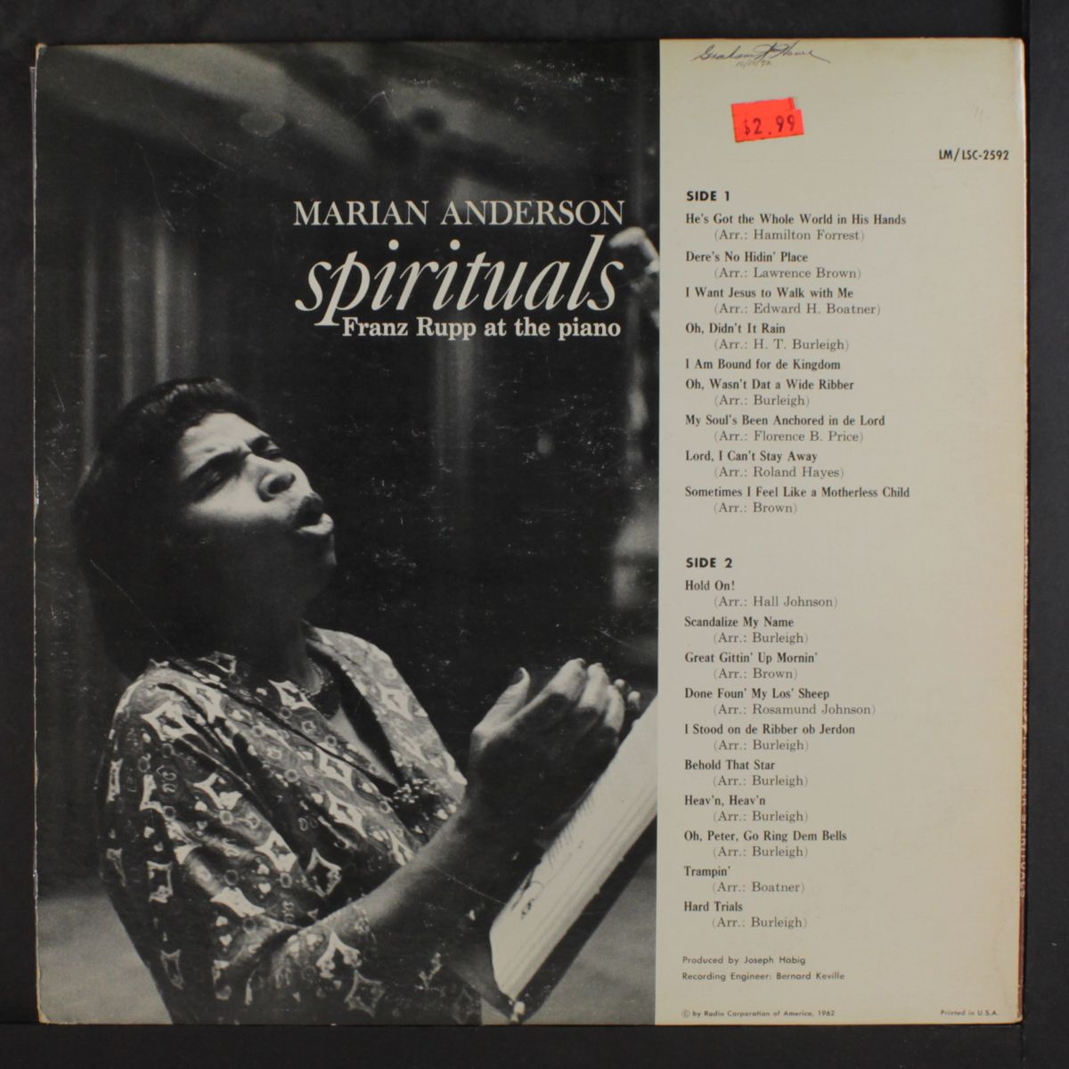 he's got the whole world in his hands by MARIAN ANDERSON