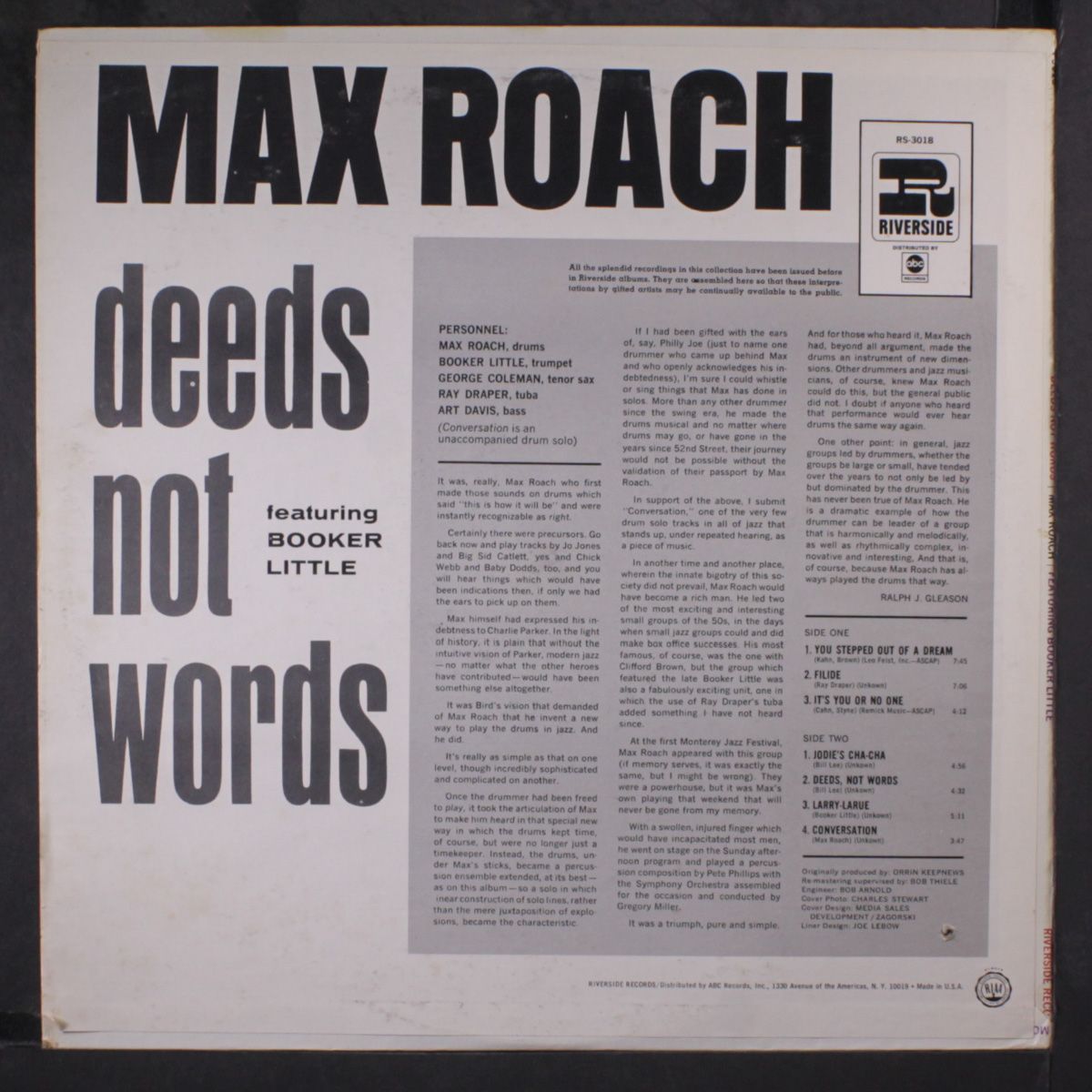 deeds, not words by MAX ROACH