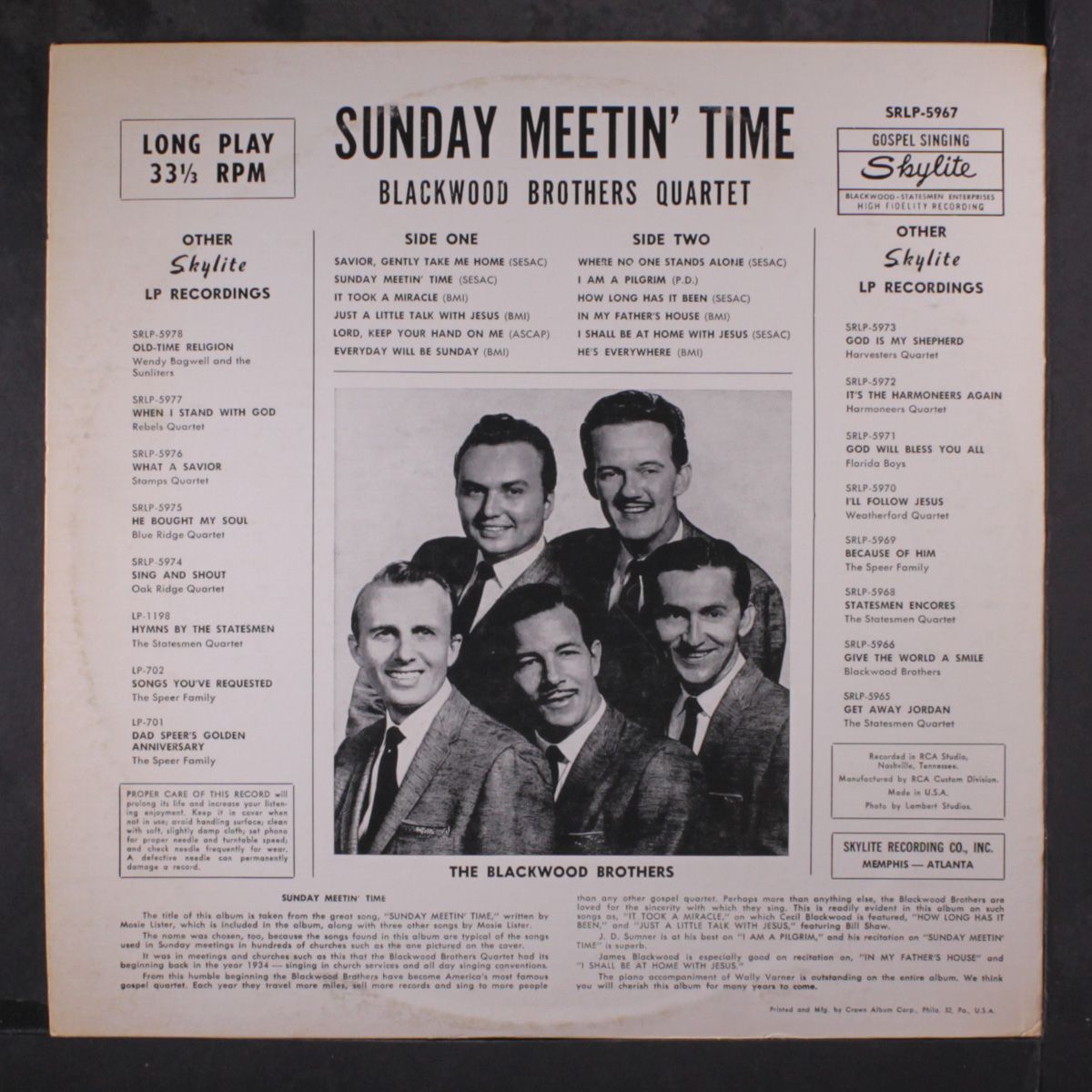 sunday meetin time by BLACKWOOD BROTHERS