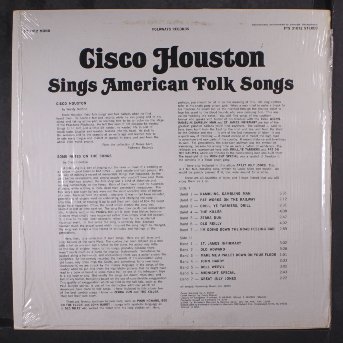 sings american folk songs by CISCO HOUSTON