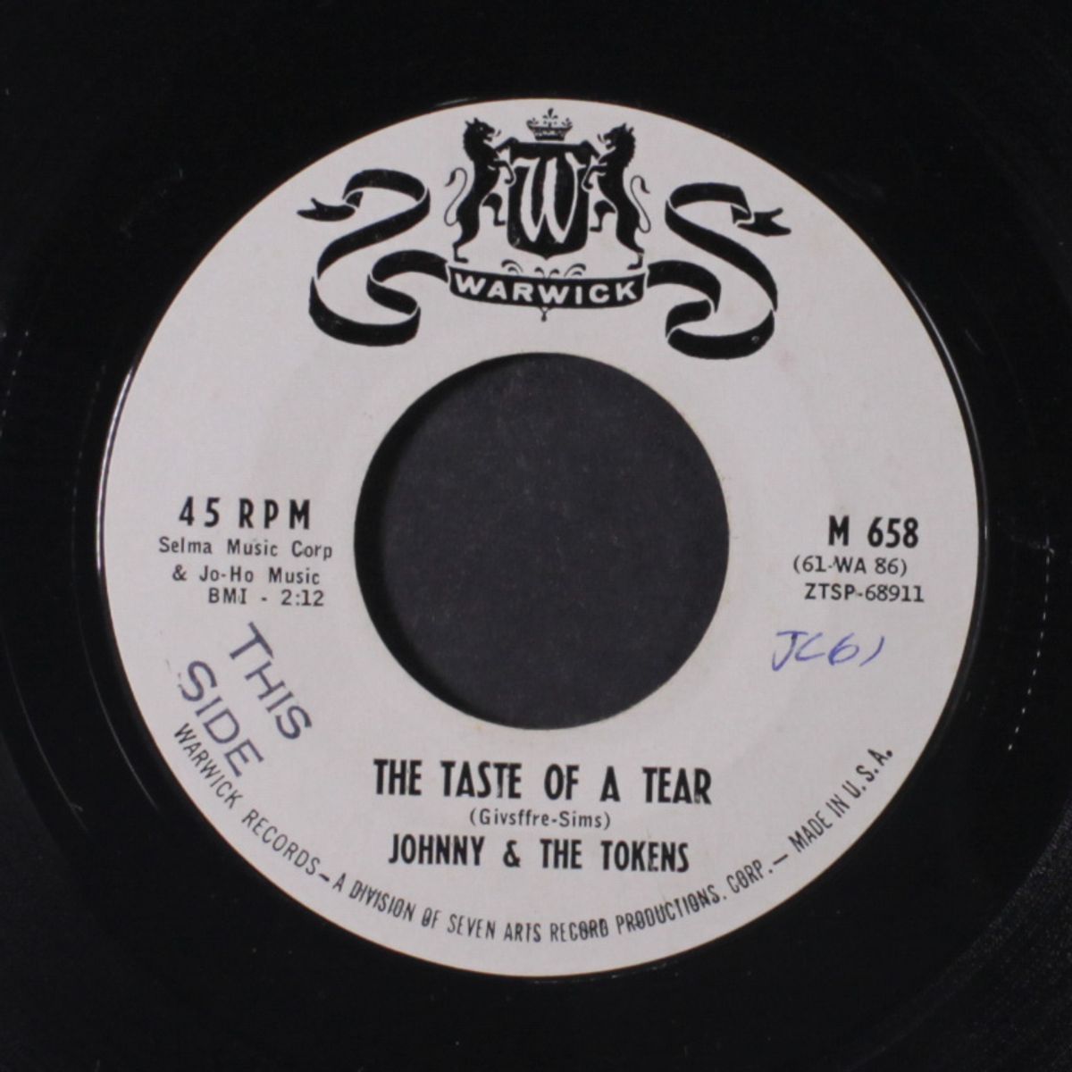 the taste of a tear / never till now by JOHNNY & TOKENS