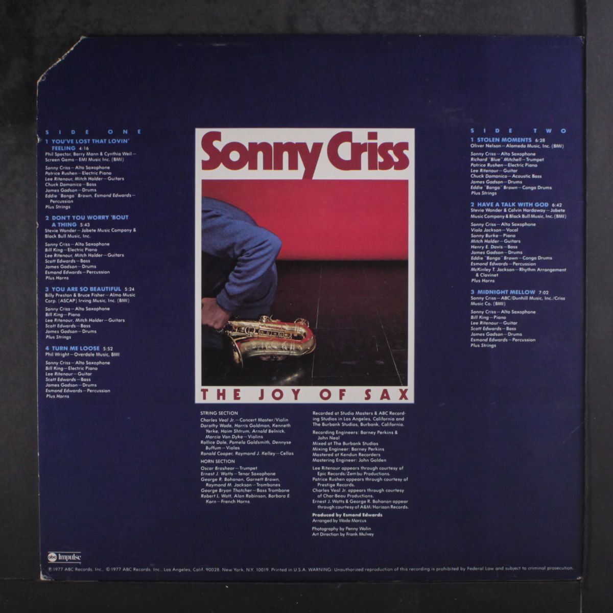 the joy of sax by SONNY CRISS