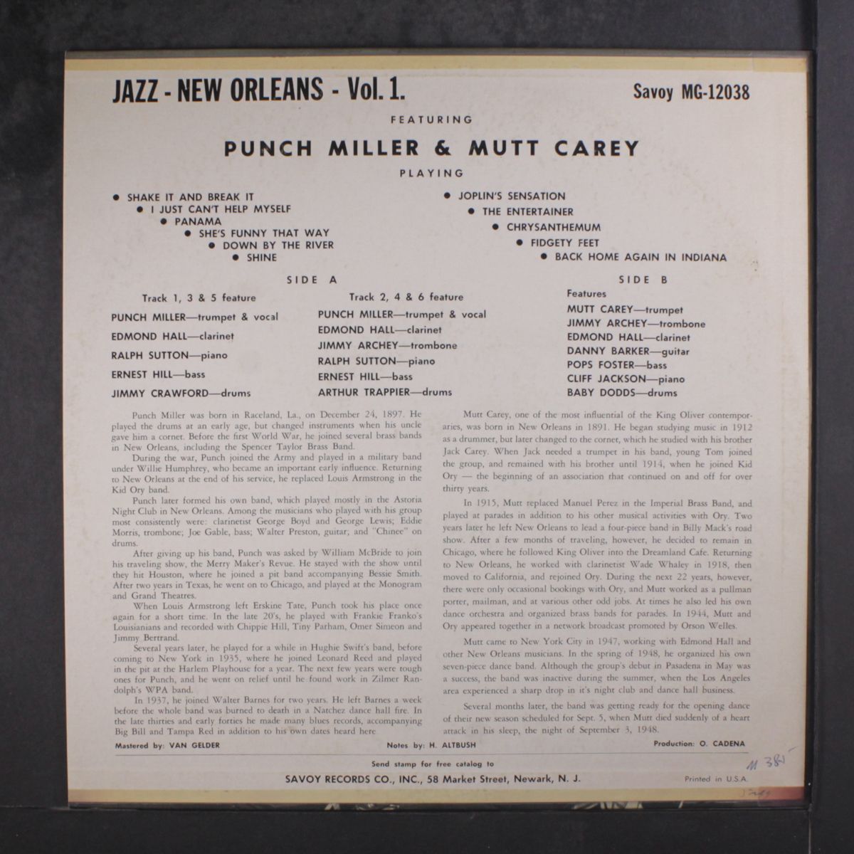 jazz new orleans, vol. 1 by PUNCH MILLER