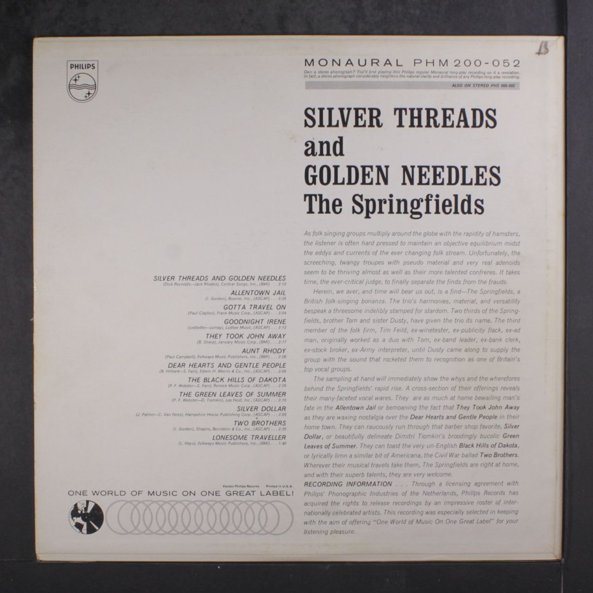 silver threads & golden needles by SPRINGFIELDS
