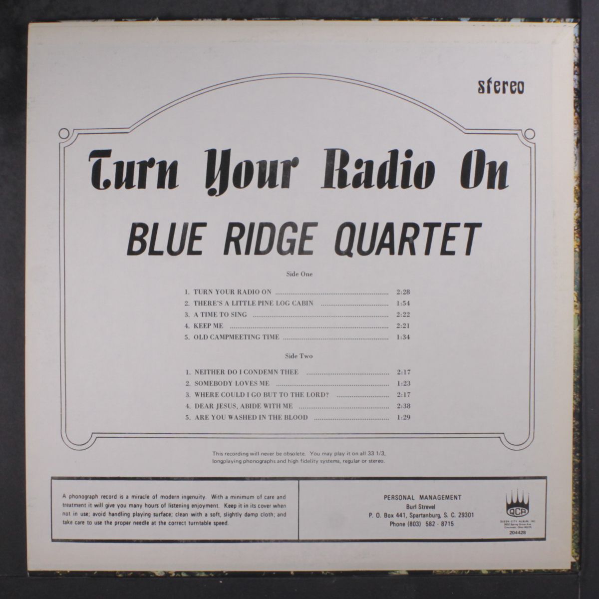 turn your radio on by BLUE RIDGE QUARTET