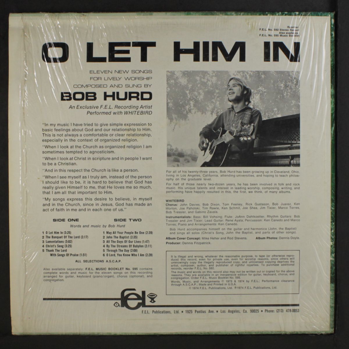o let him in by BOB HURD
