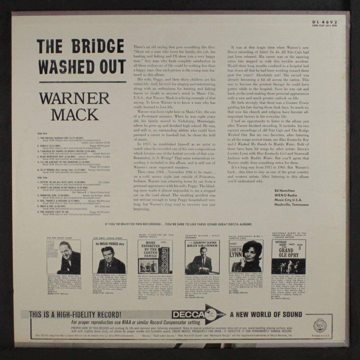the bridge washed out by WARNER MACK