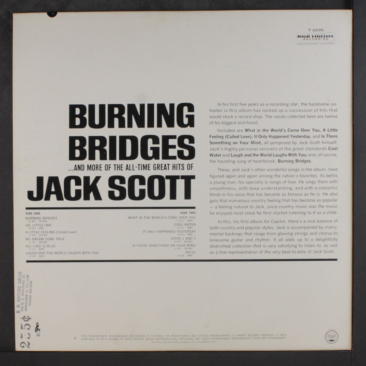 burning bridges by JACK SCOTT