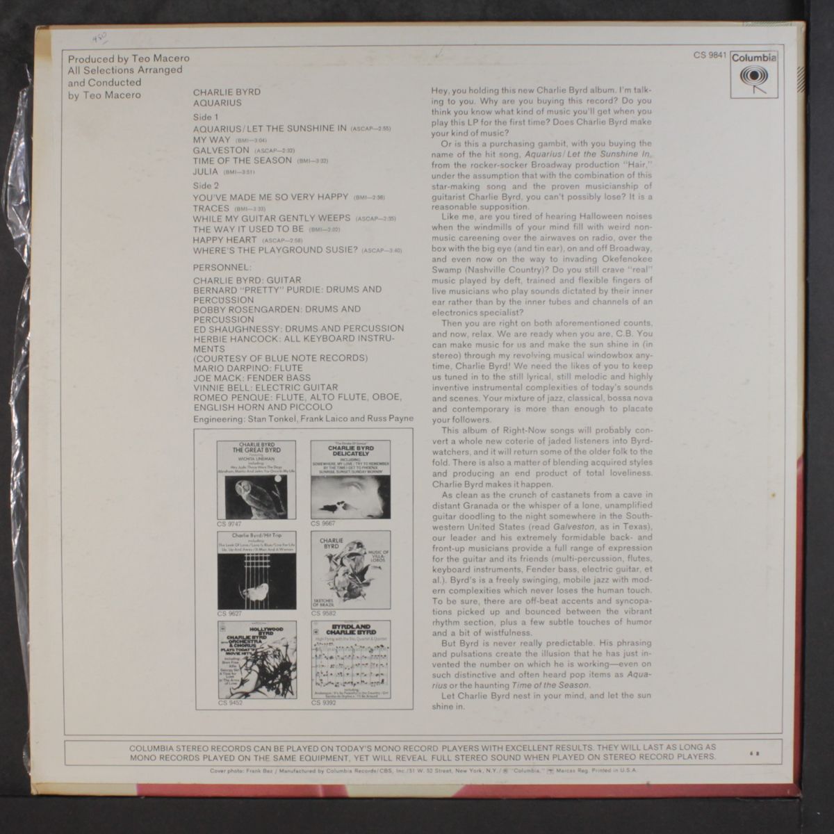 aquarius by CHARLIE BYRD