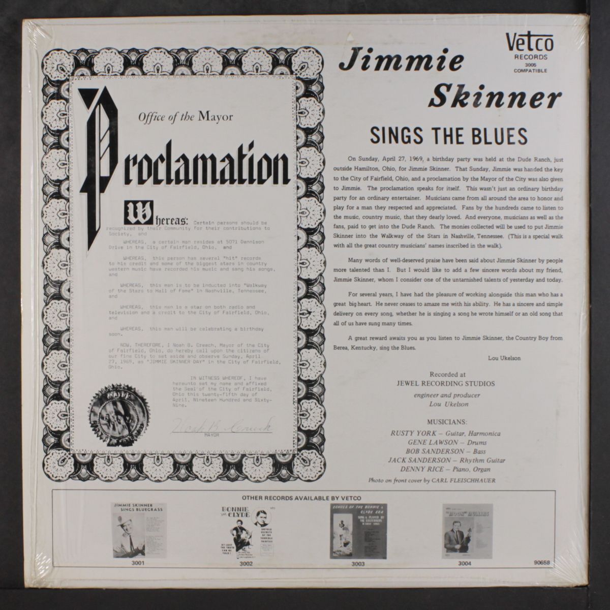 sings the blues by JIMMIE SKINNER
