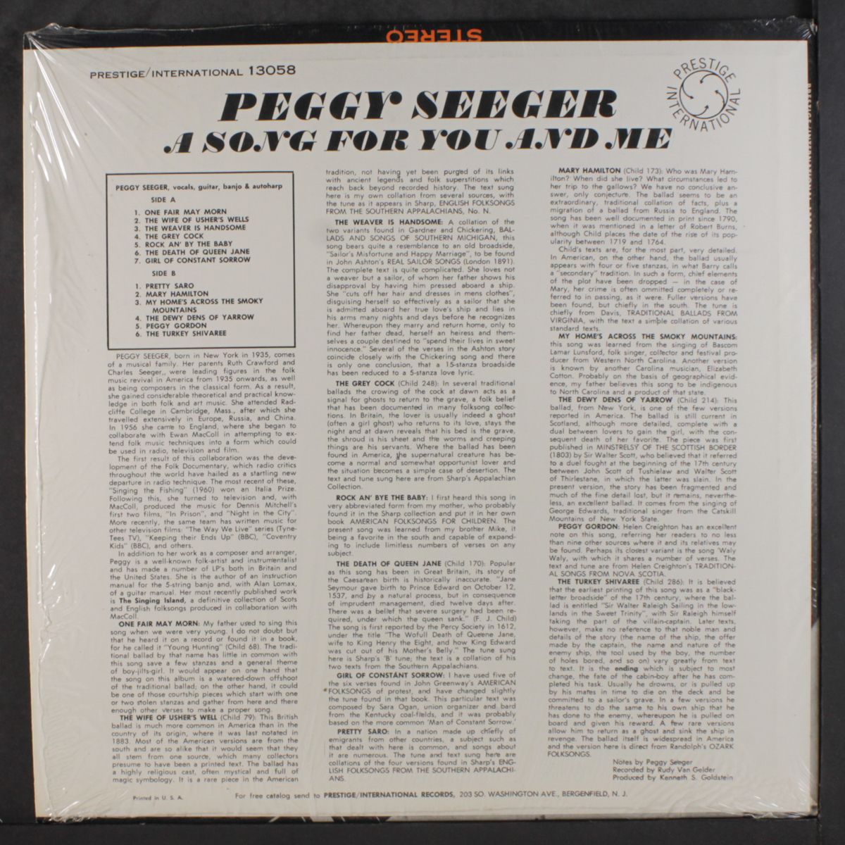 a song for you and me by PEGGY SEEGER