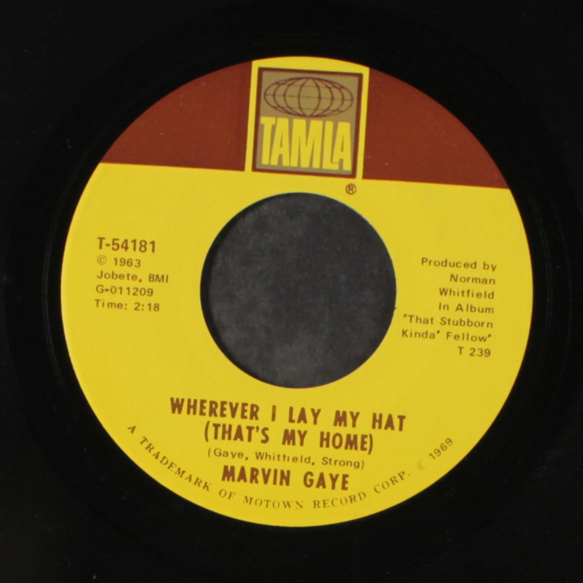too busy thinking about my baby / wherever i lay my hat by MARVIN GAYE