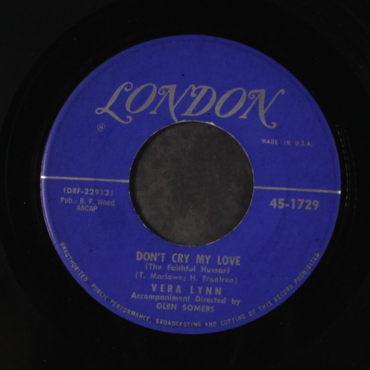 don't cry my love / by the fountains of rome by VERA LYNN