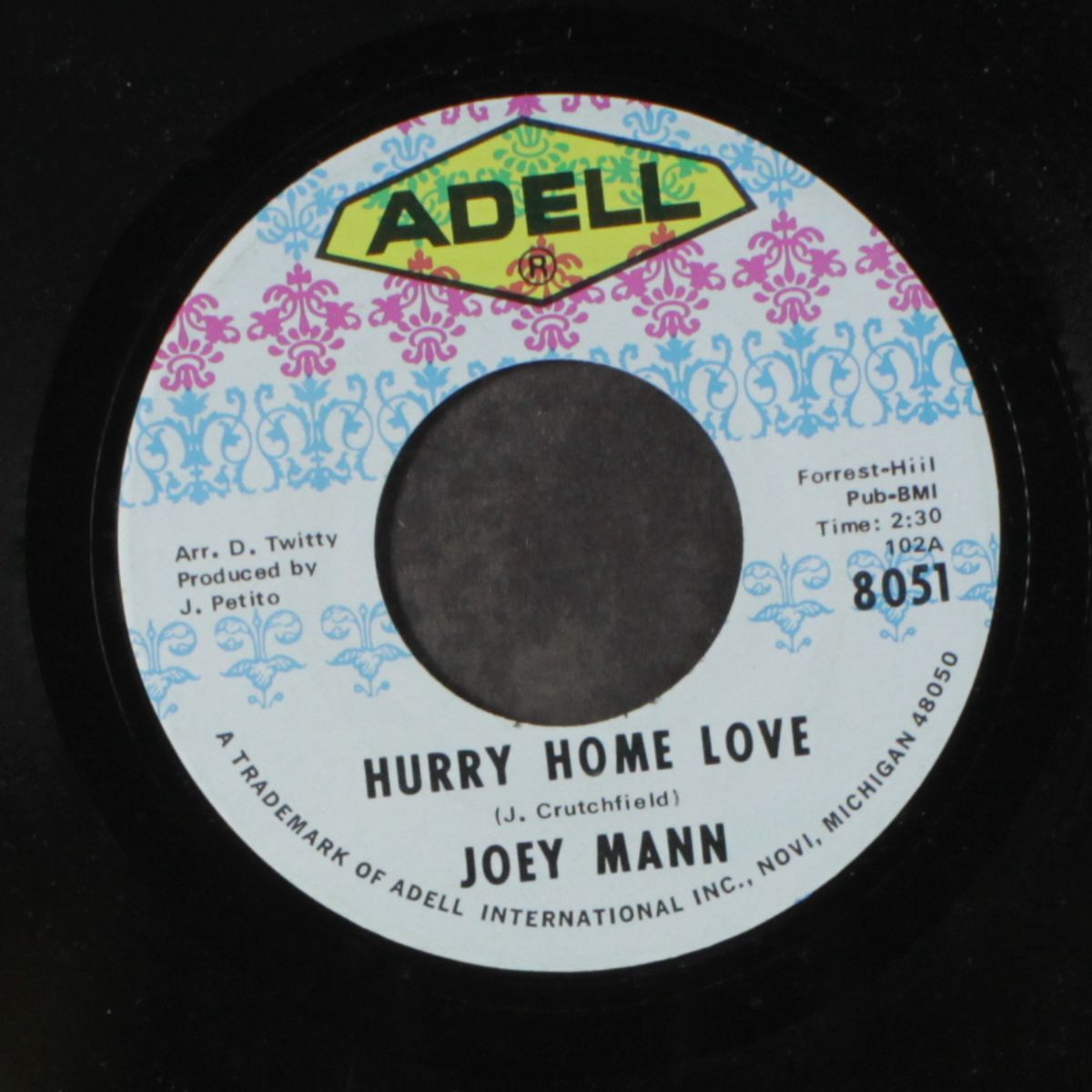 hurry home love / blue skirt waltz by JOEY MANN