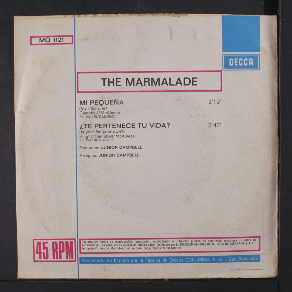my little one / is your life your own by MARMALADE