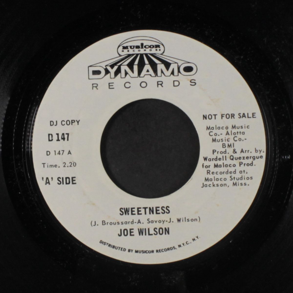 sweetness / when a man cries by JOE WILSON