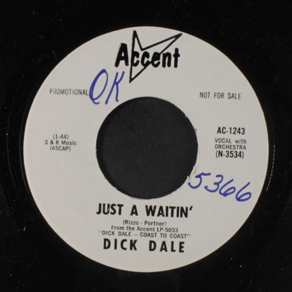 eyes of a child / just a waitin' by DICK DALE