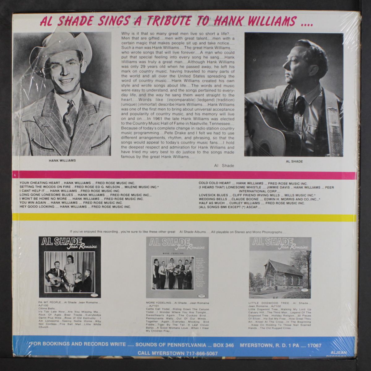 sings a tribute to hank williams by AL SHADE