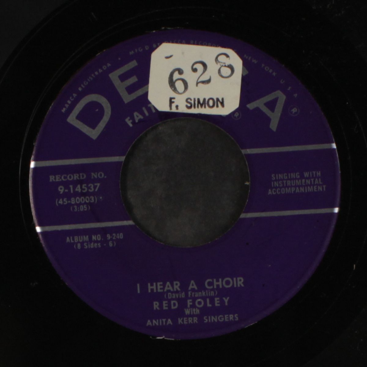 the place where i worship / i hear a choir by RED FOLEY & ANITA KERR SINGERS