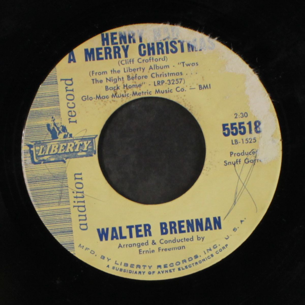white christmas / henry had a merry christmas by WALTER BRENNAN