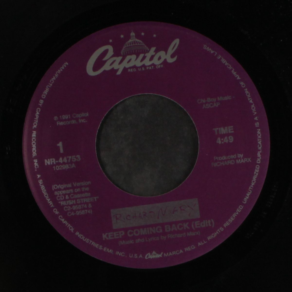 keep coming back / i get no sleep by RICHARD MARX
