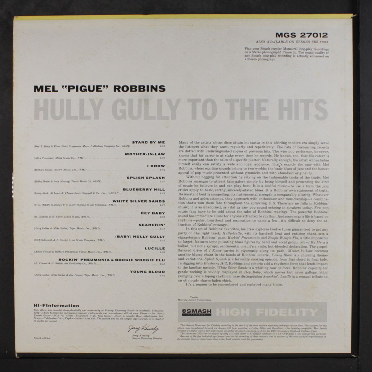 hully gully to the hits by MEL "PIGUE" ROBBINS
