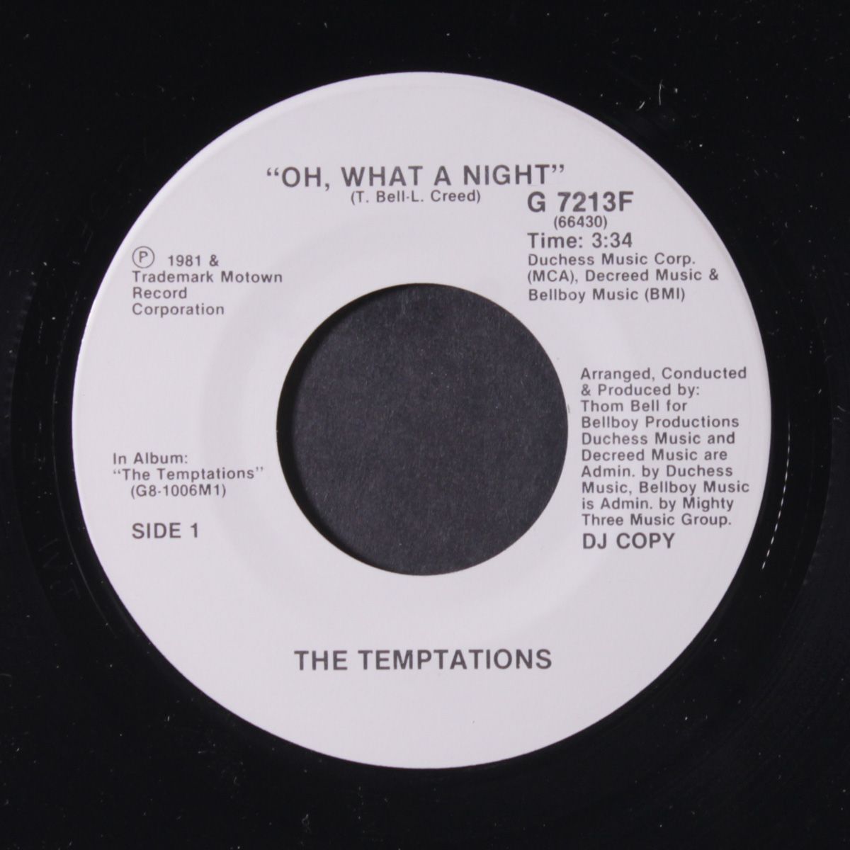 oh, what a night / same by TEMPTATIONS