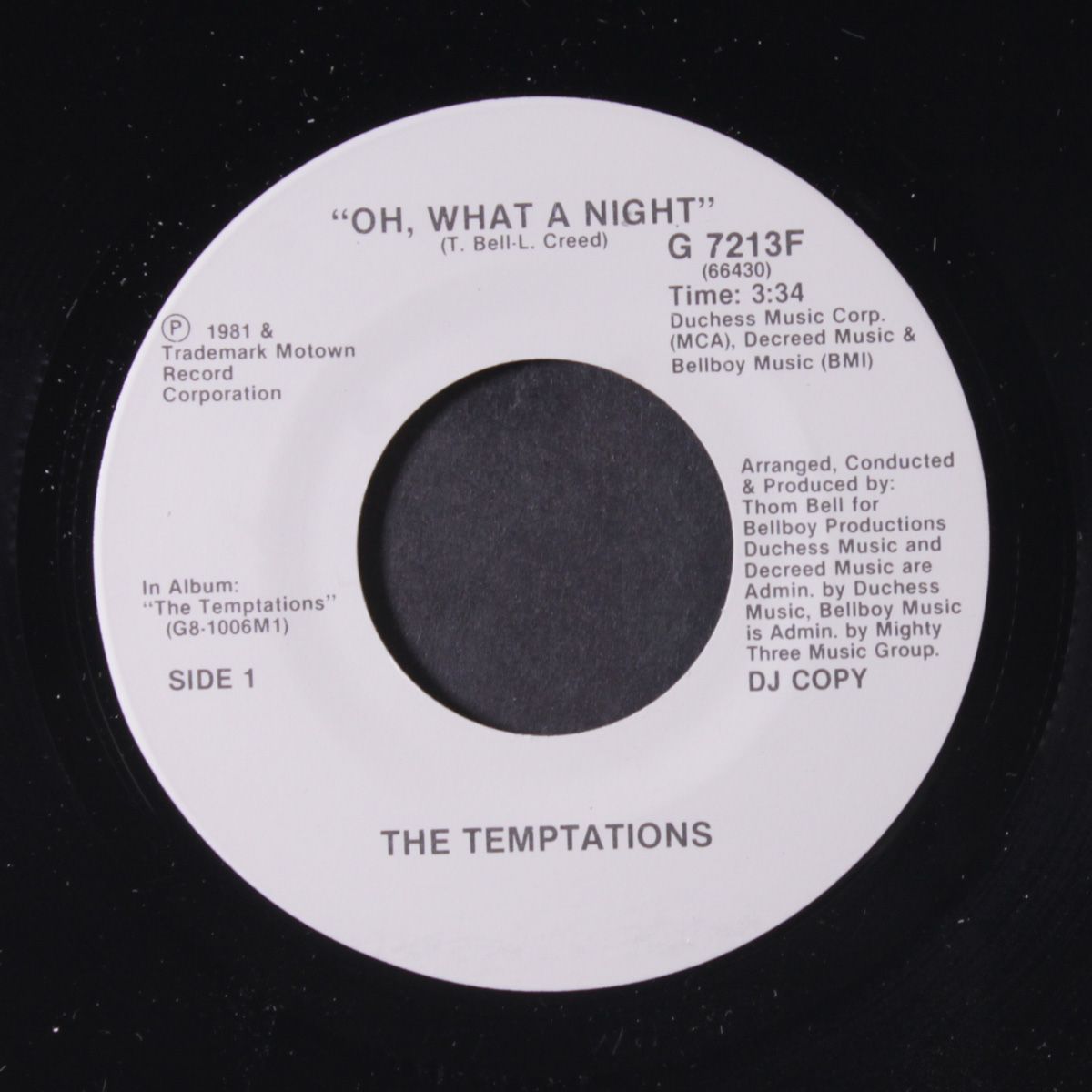 oh, what a night / same by TEMPTATIONS