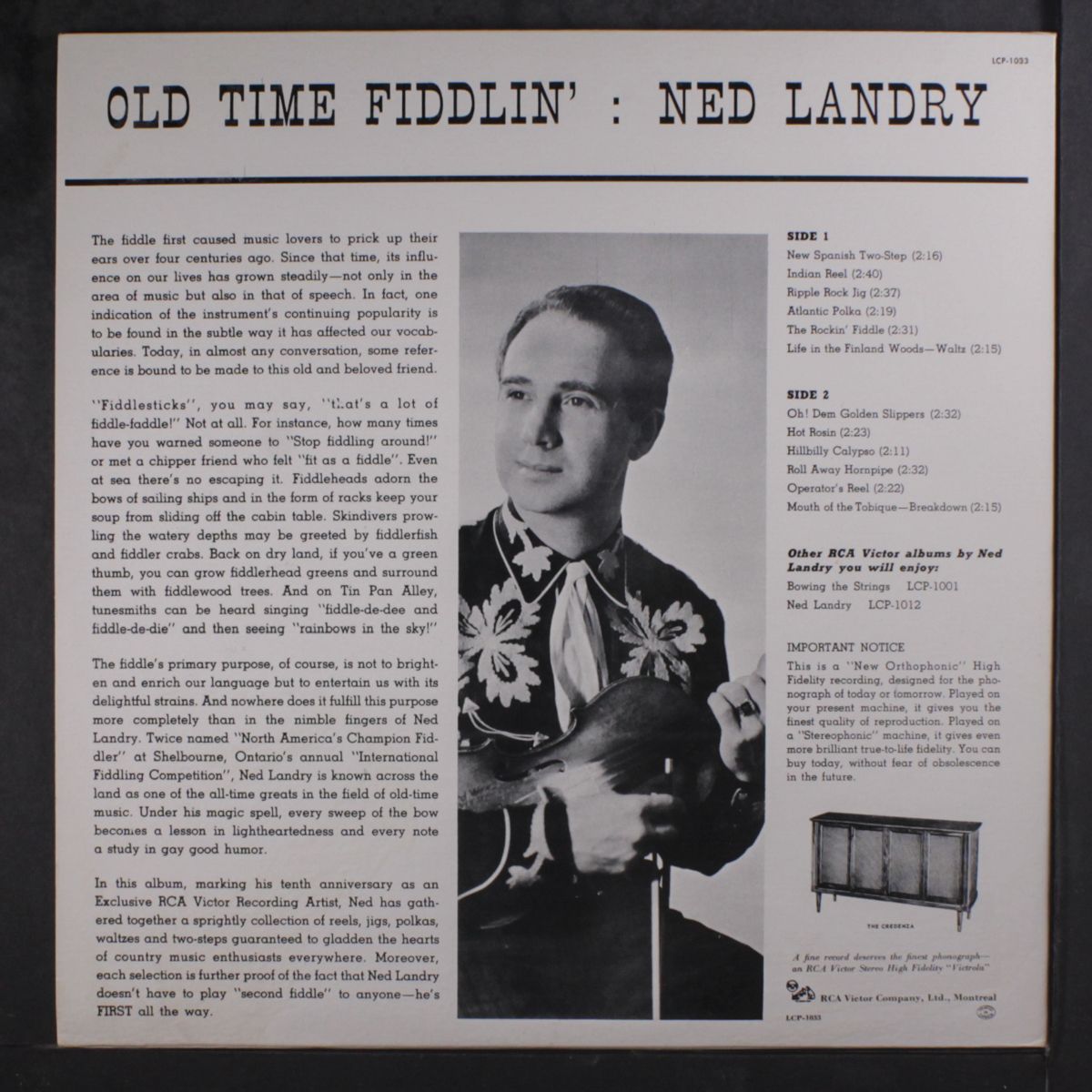old time fiddlin' by NED LANDRY