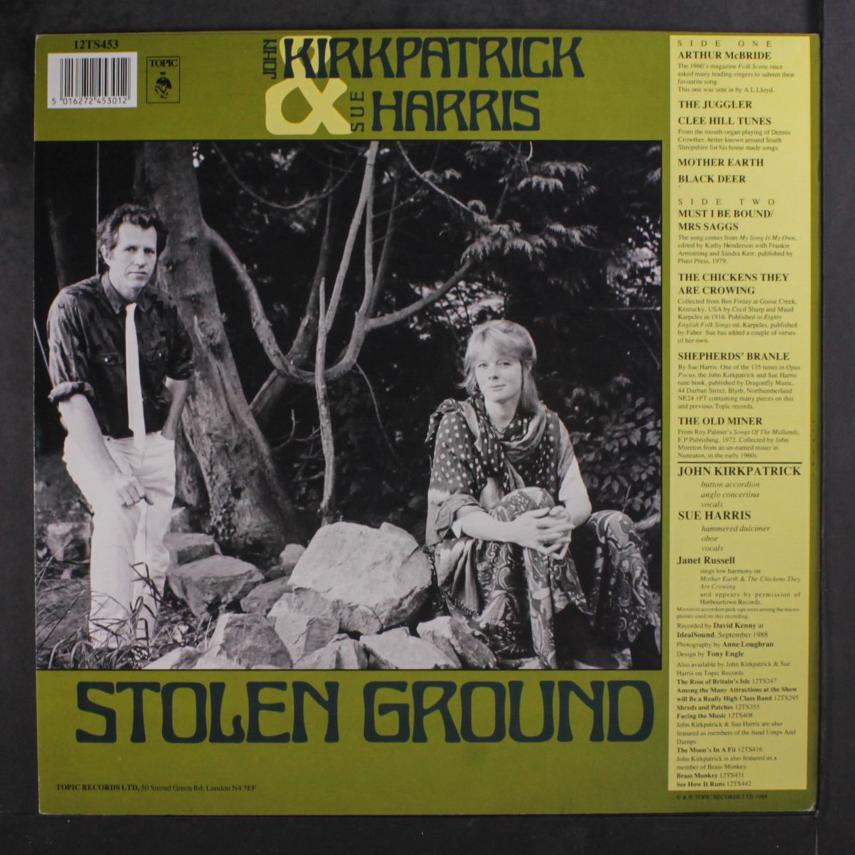 stolen ground by JOHN KIRKPATRICK & SUE HARRIS
