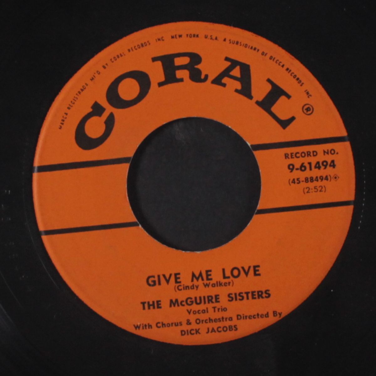 give me love / sweet song of india by MCGUIRE SISTERS