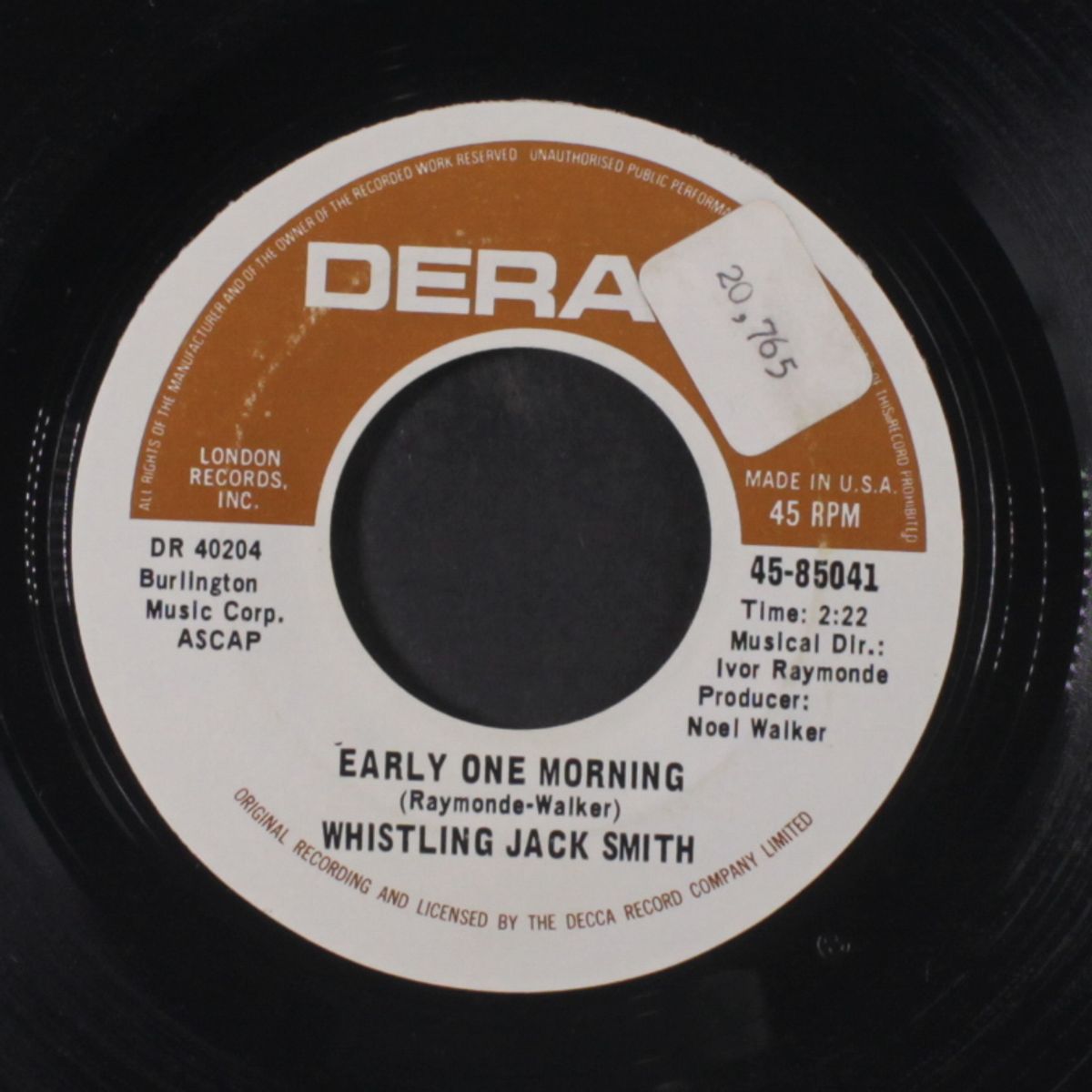 only when i larf / early one morning by WHISTLING JACK SMITH