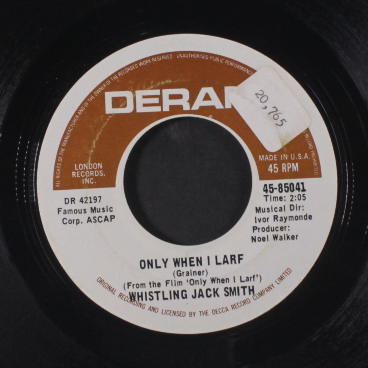 only when i larf / early one morning by WHISTLING JACK SMITH