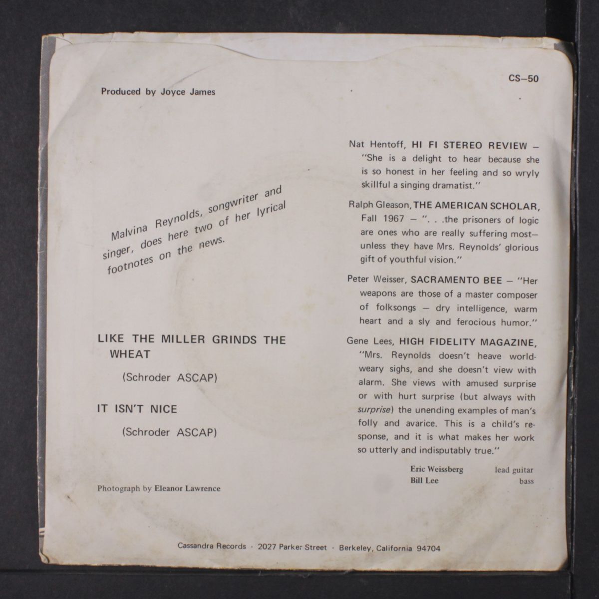 like the miller grinds the wheat / it isn't nice by MALVINA REYNOLDS