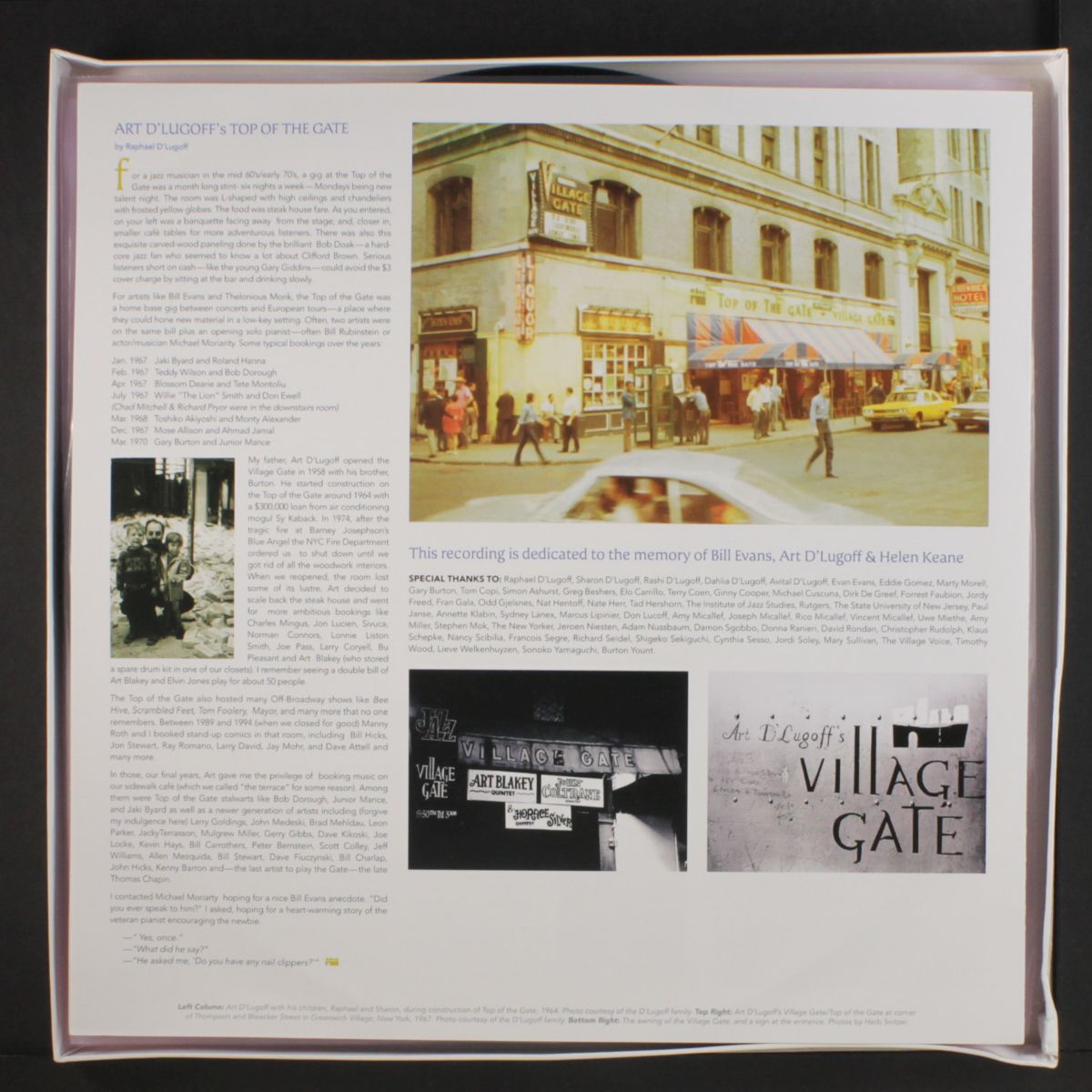 live at art d'lugoff's top of the gate by BILL EVANS