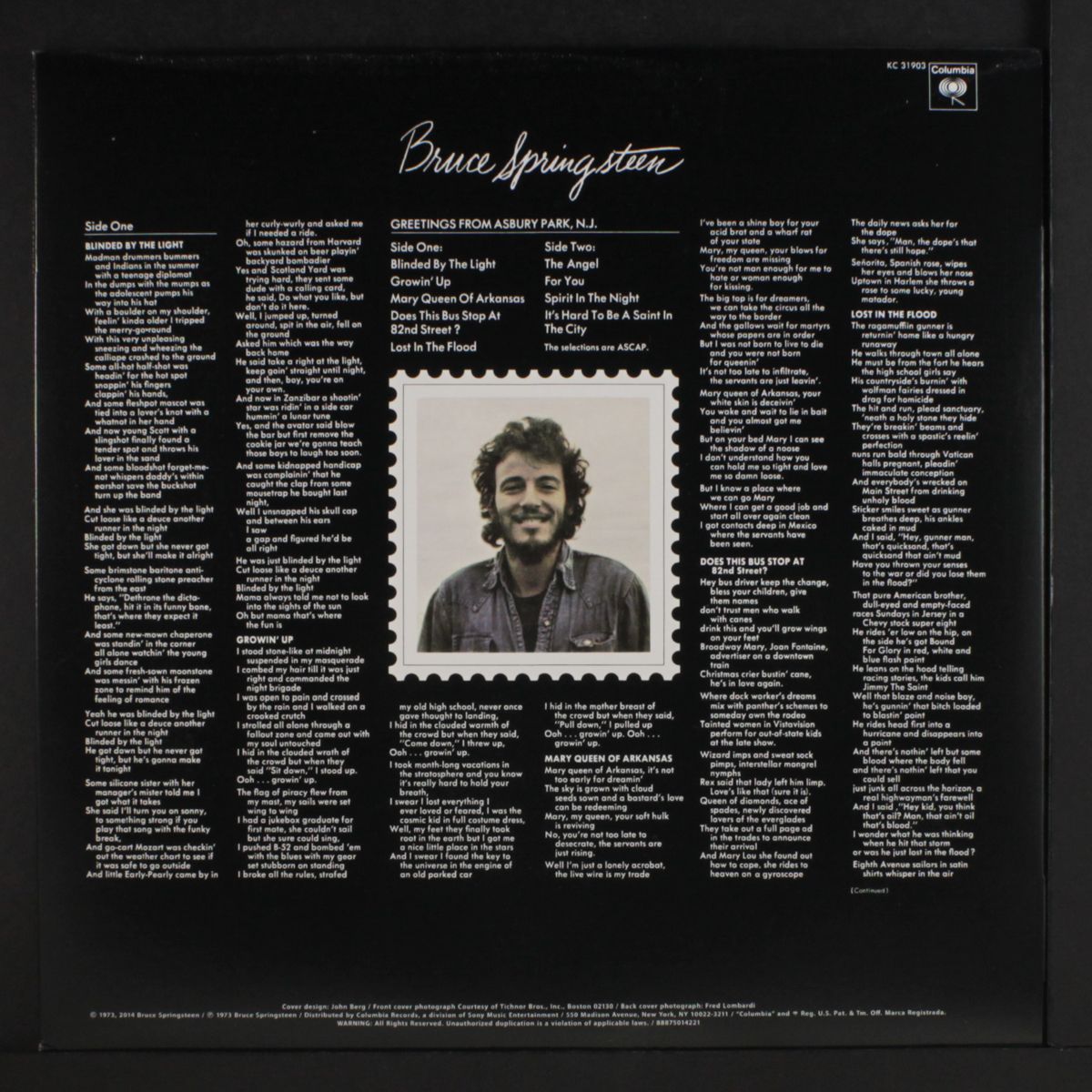 greetings from asbury park by BRUCE SPRINGSTEEN