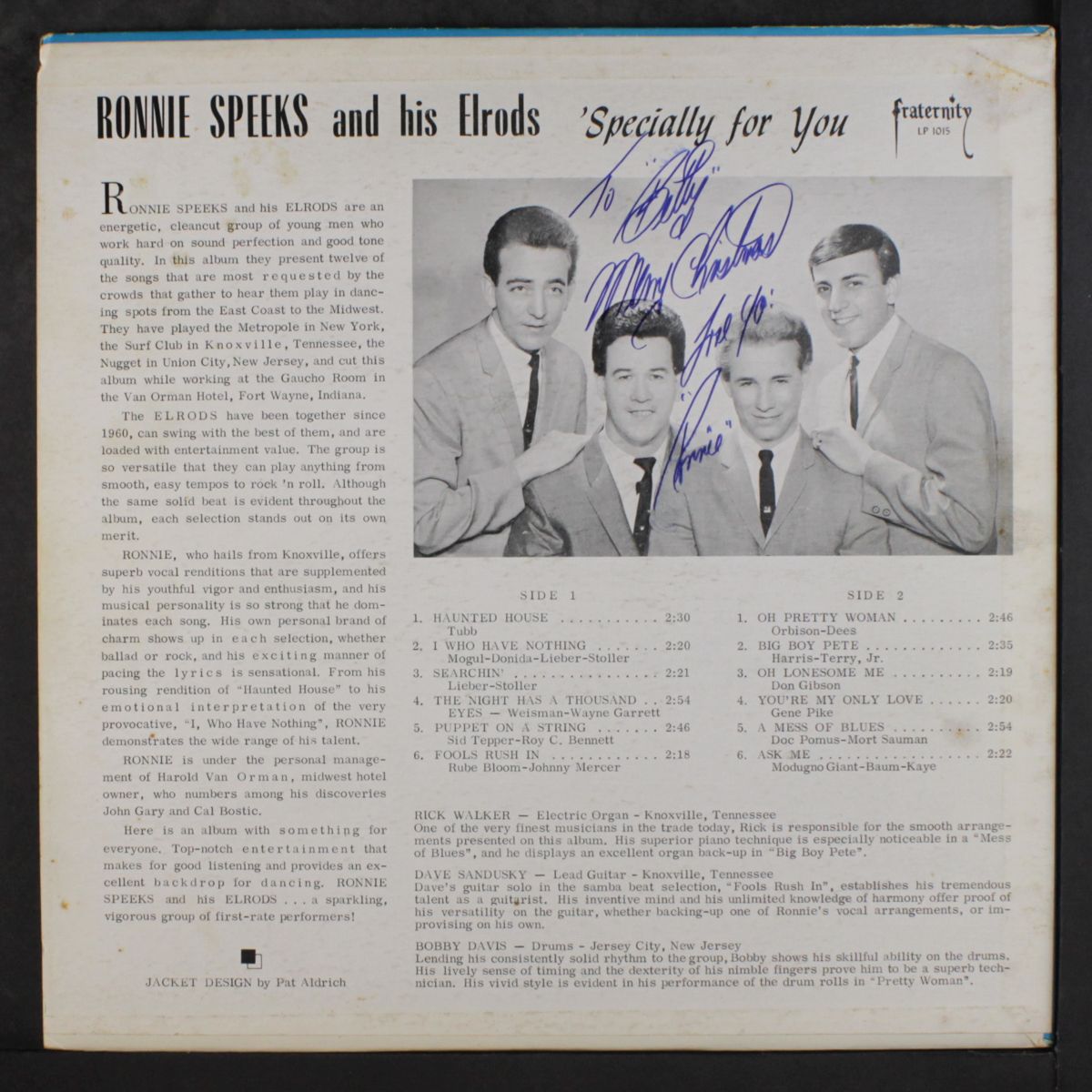 specially for you by RONNIE SPEEKS