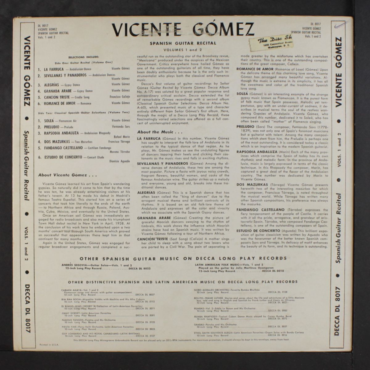 guitar recital by VICENTE GOMEZ